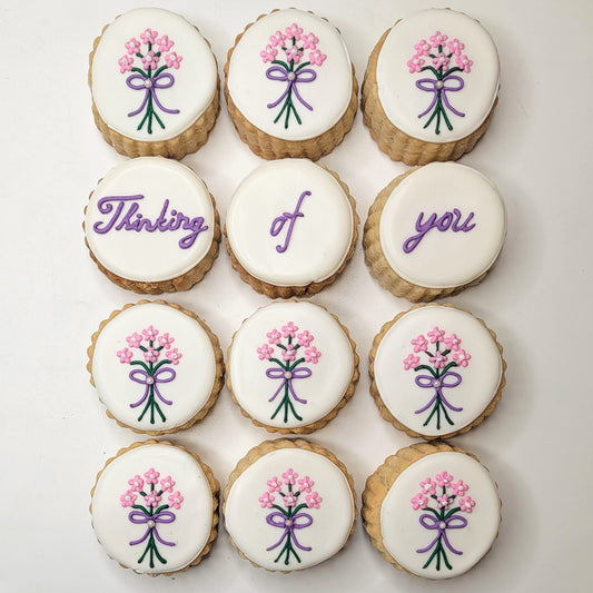 "Thinking of You" Bouquet Shortbread Cookie Gift Box