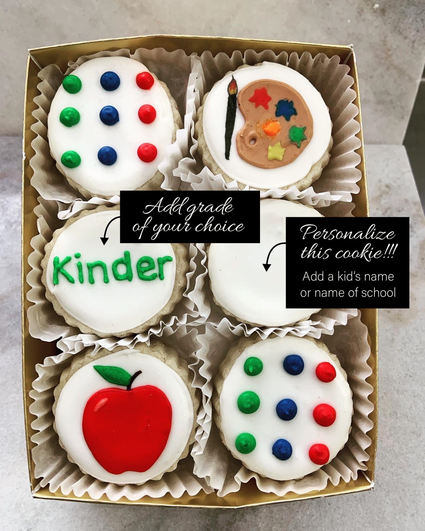 Personalized "Back to School" Shortbread Cookies Gift Box