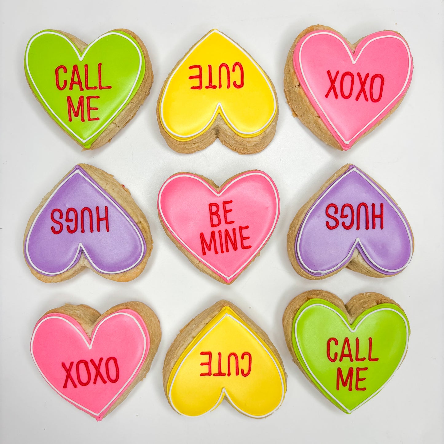 9-piece "Conversation Hearts" Shortbread Cookies Gift Box