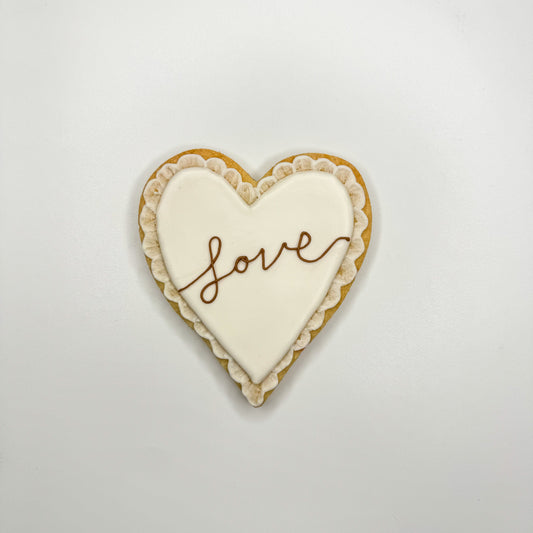 Le Gourmet Baking 'Elegant Large White "Conversation" Heart' Shortbread Cookie