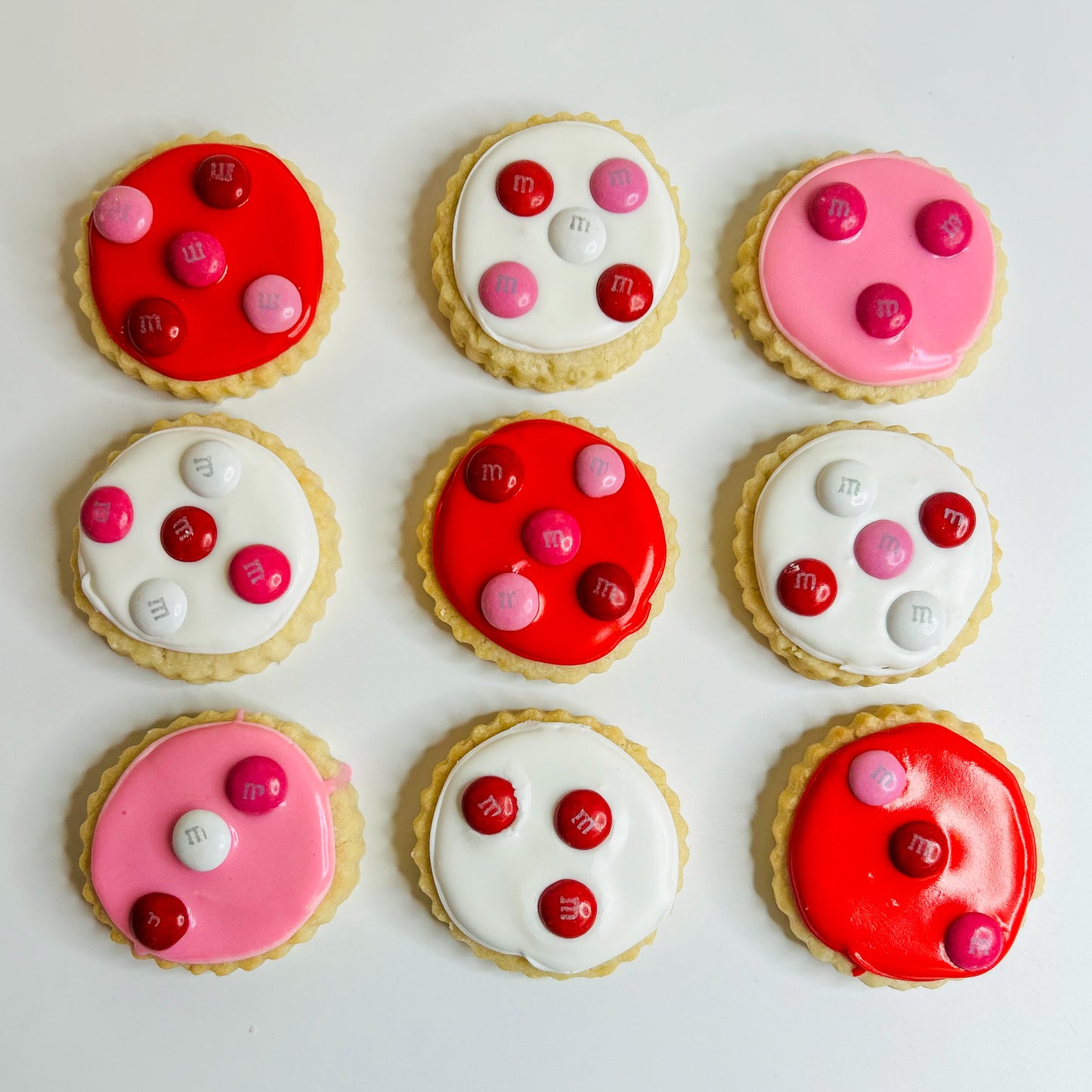 "Valentine M&M" Iced Shortbread Cookies