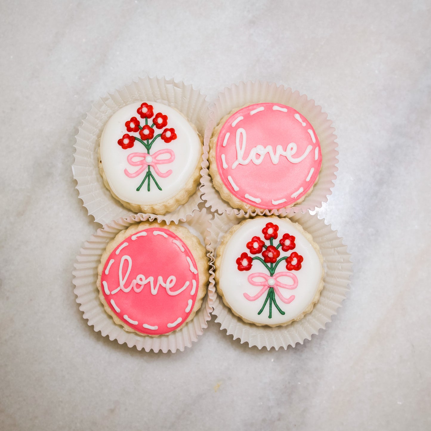 4-piece "Love Bouquet" Shortbread Cookies Gift Tin