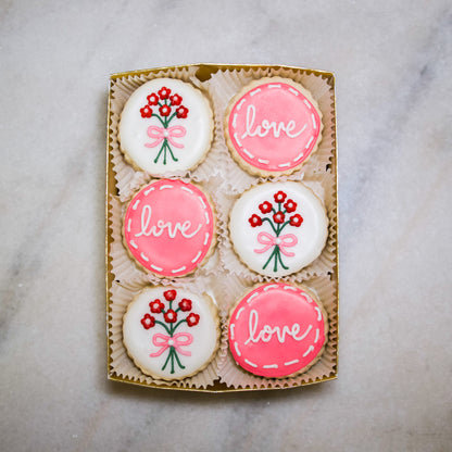 6-piece "Love Bouquet" Shortbread Cookies Gift Tin