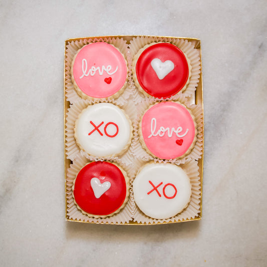 6-piece "Love XO Heart" Shortbread Cookies Gift Tin