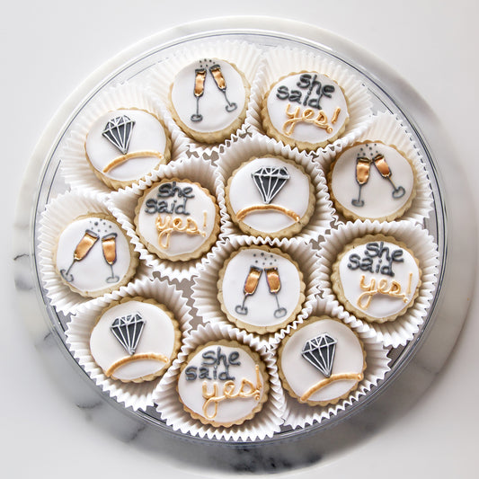 12-piece "She Said Yes!" Shortbread Cookies Gift Tin