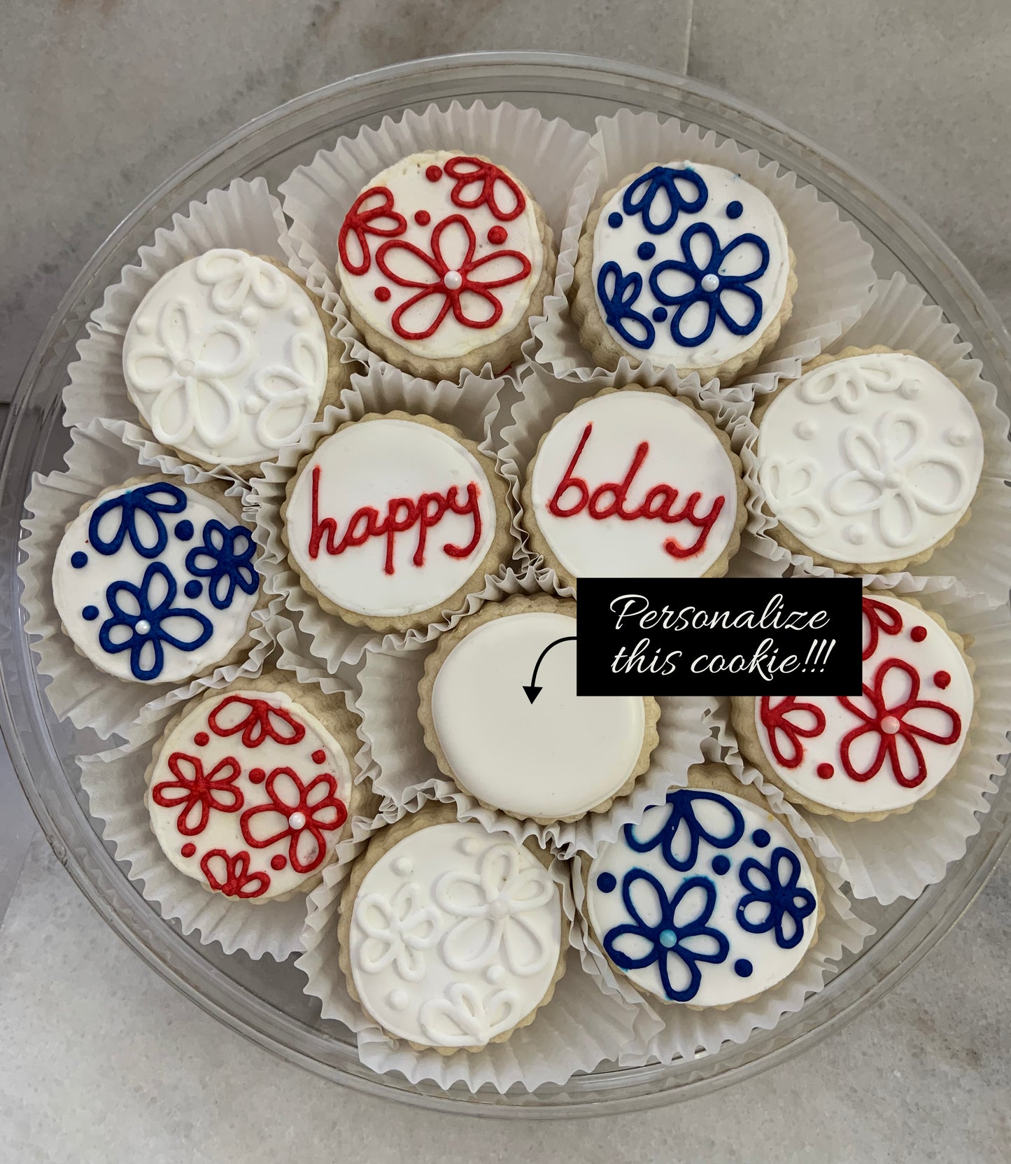 Personalized "Happy Birthday" Shortbread Cookies Gift Tins - NEW